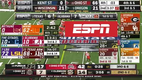 football scores college live video